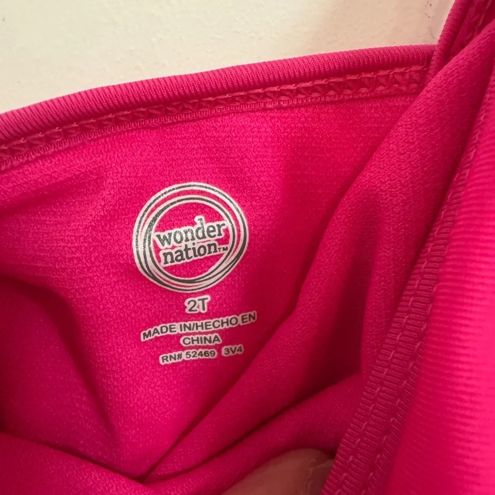 Wonder Nation Kids Swim One Piece - Bright Pink 2t